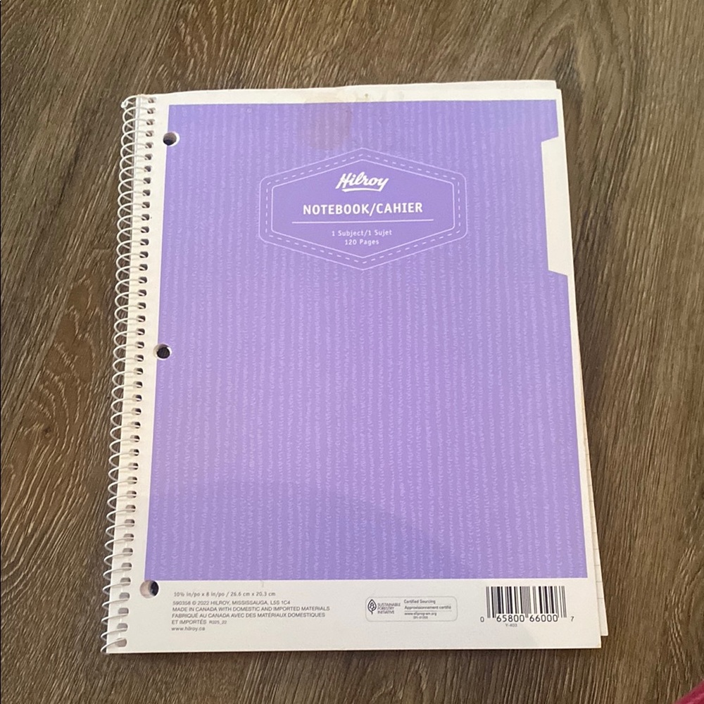 Hilroy Purple Spiral Notebook